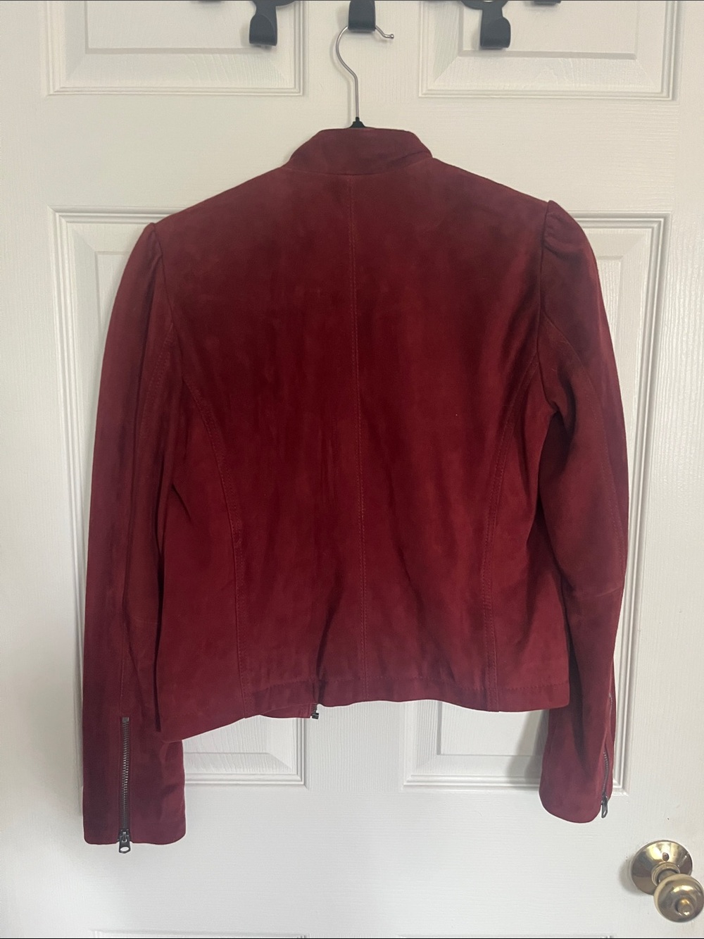 Lucky Brand Women's Red Suede Zip-Front Jacket - Picture 3 of 3